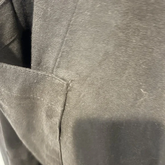 Women's Black Linen Shirt Dress , Balloon Skirt Size XL Pockets Lagenlook Boho - Picture 6 of 7